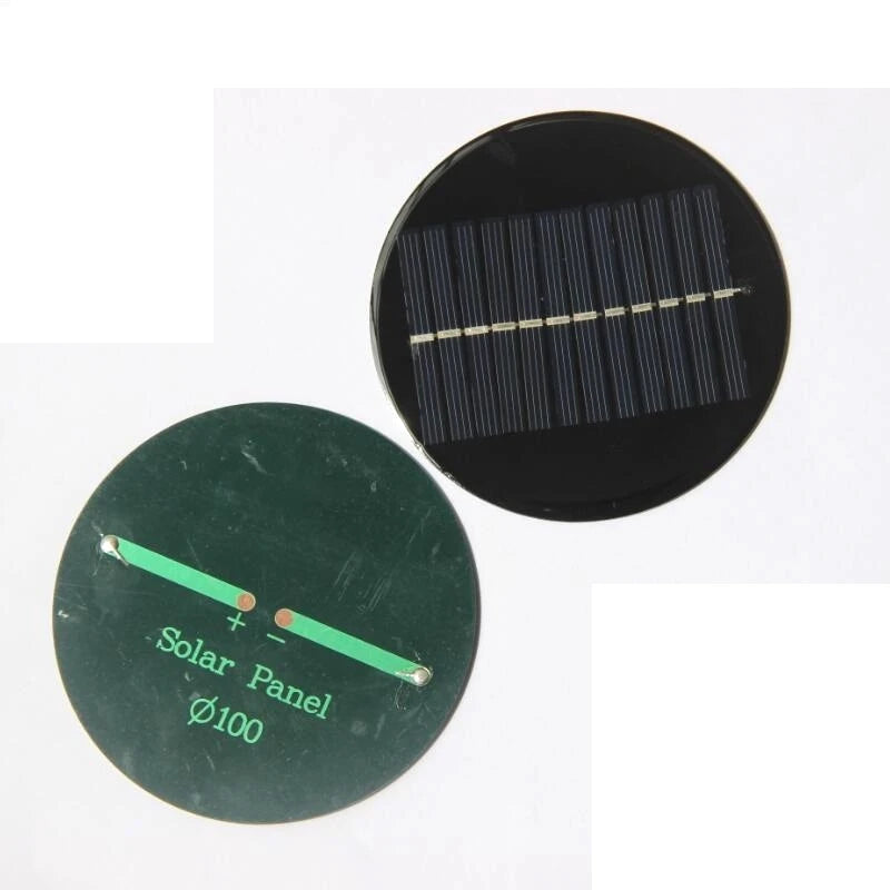 BUHESHUI 6V Solar Panel Charr 0.8W 100MM round Diameter Polycrystalline Solar Panel 3.7V Battery Light PERC Type Made Silicon