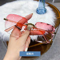 GWTNN OEM Gafas De Sol Sin Marco Woman Metal Wave Rimless Colorful Sunglasses