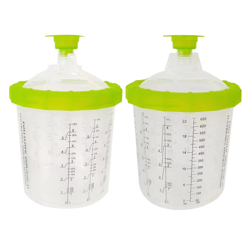 Spray Gun Pot 600Ml Disposable Can Paint Scale Paint Mix Cup Oily Water-Based General Vehicle Paint Tool Plastic Material