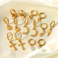 Fashion Personality Circle Earrings 18k Gold Plated Love Moon Geometric Waterproof Stainless Steel Earrings Jewelry Party Gift