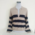 OEM Manufacturer's Women's Cotton Cashmere Knit Pullover Sweaters Striped Oversized Winter Girls' Sweater.