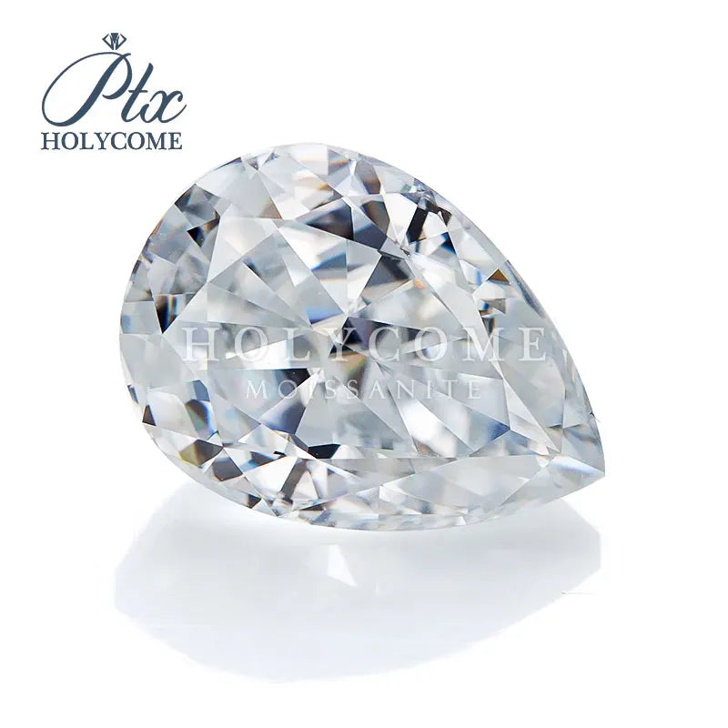 Holycome Crushed Ice Pear Cut Vvs d Color Moissanite Loose Gemstones with Certificate