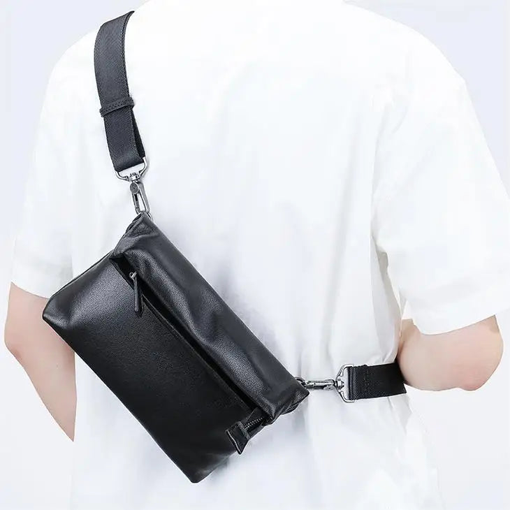 MARRANT Casual Multifunctional Men's Leather Messenger Bag Soft Genuine Leather Clutch Bag Leather Shoulder Crossbody Bag Men