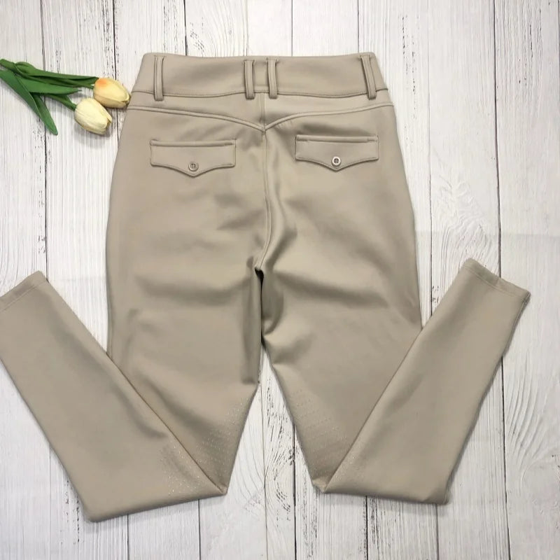New Product Horse Riding Pants Breeches with Button for Women Equestrian Clothing Jodhpurs Competition Pockets Knee Grips