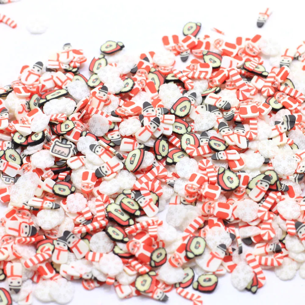 500g Polymer Soft Clay Christmas Cookie Man Penguin Snowman Slices Sprinkles for Crafts DIY Making Slime Nail Art Stickers MegaBDM