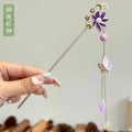 Elegant Chinese Style Flowers Hairpin Hair Sticks for Women Vintage Tassel Hairpin Hanfu Hair Clip Female Hair Accessories