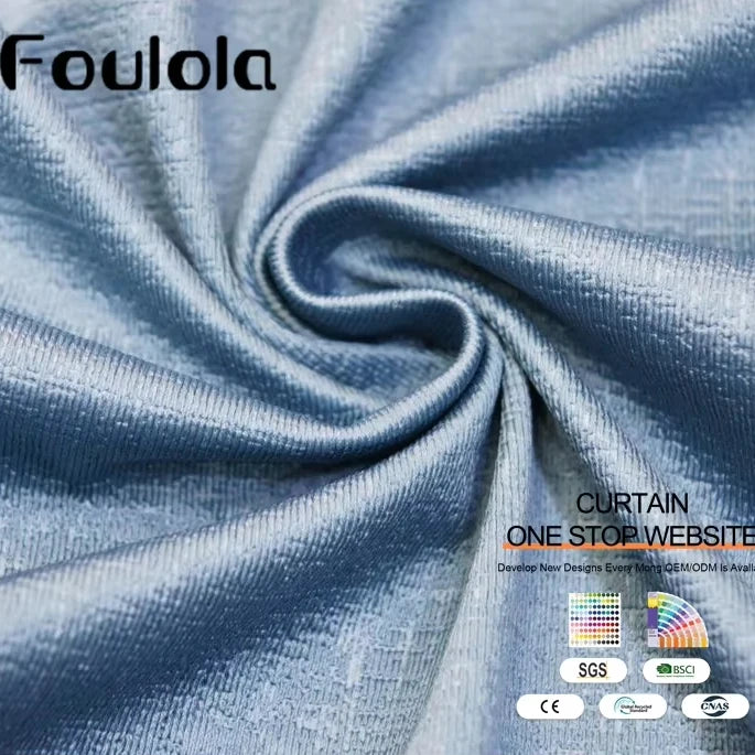 Factory Supply Soft Handfeeling Blackout Linen Style Fabric for Living Room Curtain MegaBDM