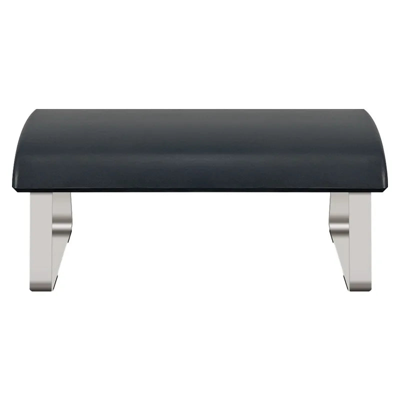 Customizable Logo Black Round Nail Art Salon Manicure Pedicure Soft PU Leather Stainless Steel Arm Foot Rest Pillow with Stand