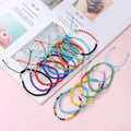2025 Crystal Hot Sale European and American Bohemian Braided Rope Mixed Color Seed Bead Bracelet Ladies Adjustable Bracelet
