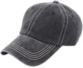 Wholesale Blank 6 Panel 100% Cotton Pigment Dyed Heavy Washed 3 Rows of Thick Stitching Vintage Baseball Cap Hat