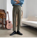 Men's Large Size Dress Pants Spring Autumn Thin Fabric Double Pleated Straight Wrinkle Anti-Wrinkle Business Leisure Plus Size