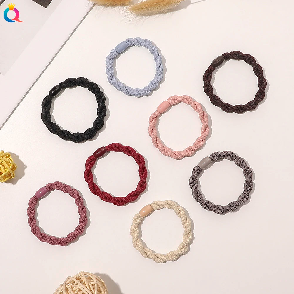Women's Elastic Hair Tie Twine Hair Band with Bead Chic Ponytail Holder Hair Accessory