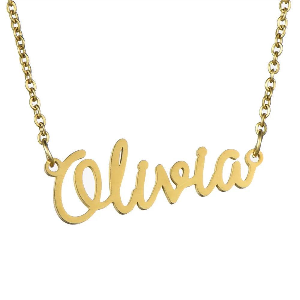 New Arrival Personality Custom Made Name  Necklace Gold Plating Stainless Steel Necklace for Women Man Necklace Jewelry Gift