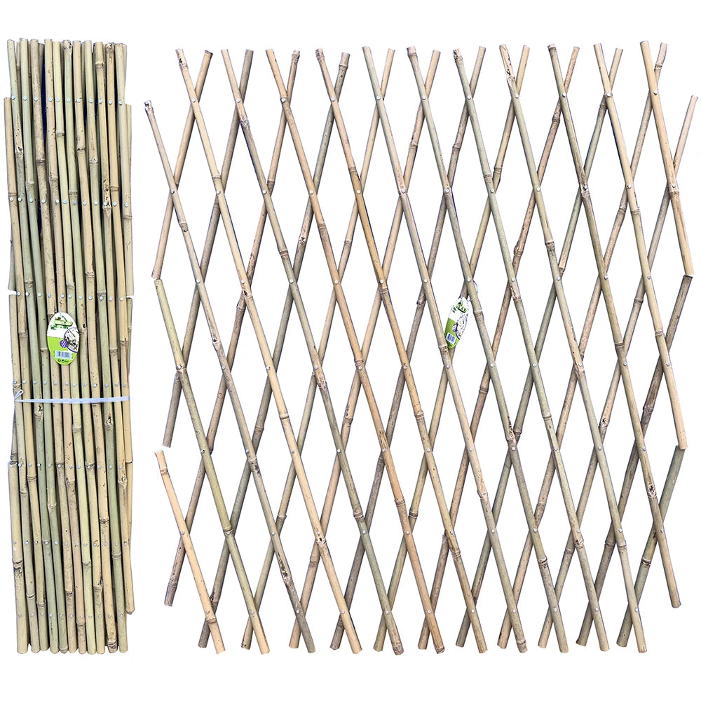 Natural Handmade Heat Treated Expandable Bamboo Garden Yard Fence with Bamboo Stakes Easily Assembled Customizable Dimensions