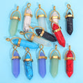 Fashion Jewellery Pendant Colorful Chakra Charms Crystals Stone Bullet Shape Stone Pendant Necklace Jewelry Making