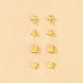 HOVANCI Trendy Geometric Round Triangle S925 Silver Earring 18K Gold Plated Sterling Silver Cross Star Stud Earring