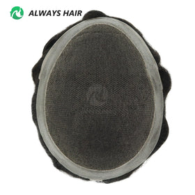 Australian Mens 6x8 7x9 8x10 System Indian Human Hair Toupee with Lace & PU Hair Patch Readjustable for Comfort