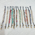 Wholesale Copper Beads Bracelet Double Layer Natural Chip Gemstone Wax Thread Handmade Healing Quartz Gravel Adjustable Fashion