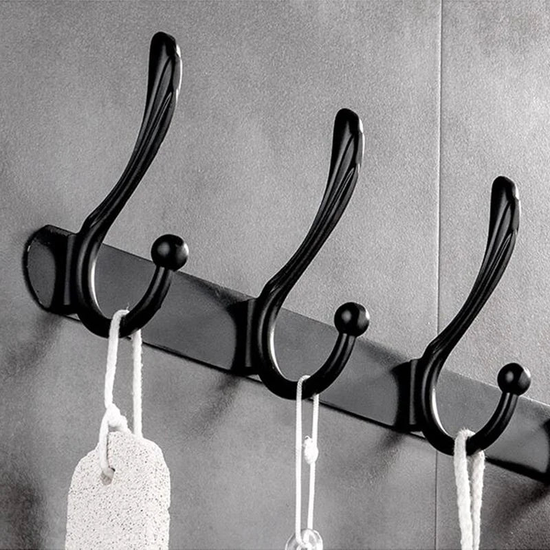 Heavy Duty Stainless Steel Black Wall-Mounted Single Coat Hanger Hook CE Certified Multifunctional Metal Bathroom Kitchen Rack