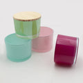 FENGJUN in Bulk Cylinder Wide Mouth 2 Wicks Large Colorful pink Rose Green Black Container Empty Glass Candle Container