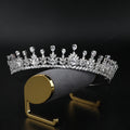 CUNYAN Platinum Plated Zircon Crowns Luxury Wedding Hair Accessories Bridal Tiaras Crowns