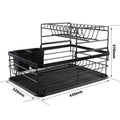 Double Layer  Kitchen Tableware Storage Racks Drain Bowl Dish Plate Rack Dish Drying Rack
