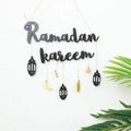 Eid Mubarak Ramadan Kareem Letter Wall Decorations Hanging Pendant Wooden Ornament Craft Diy Muslim Islamic Decoration