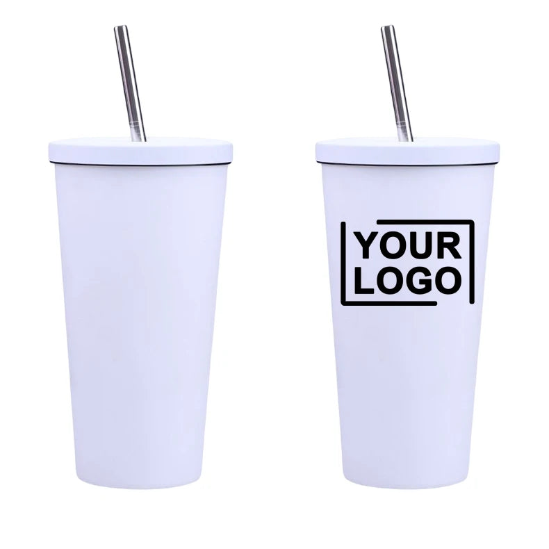 Custom Regular Tumbler with Straw Coated Vacuum Insulated Stainless Steel Tumbler Cups Coffee Mugs Travel Mug Stainless Steel