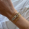 Hot Selling 18k Brass Micro Inset Zircon DIY Name Bracelet Necklace Pendant Fashion 26 Letter Bracelet for Women