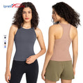 Classic Simple Women Racer Back Fitness Tank Tops Quick Drying Yoga Vest Slim Fit Girls Running Gym Singlets Without Chest