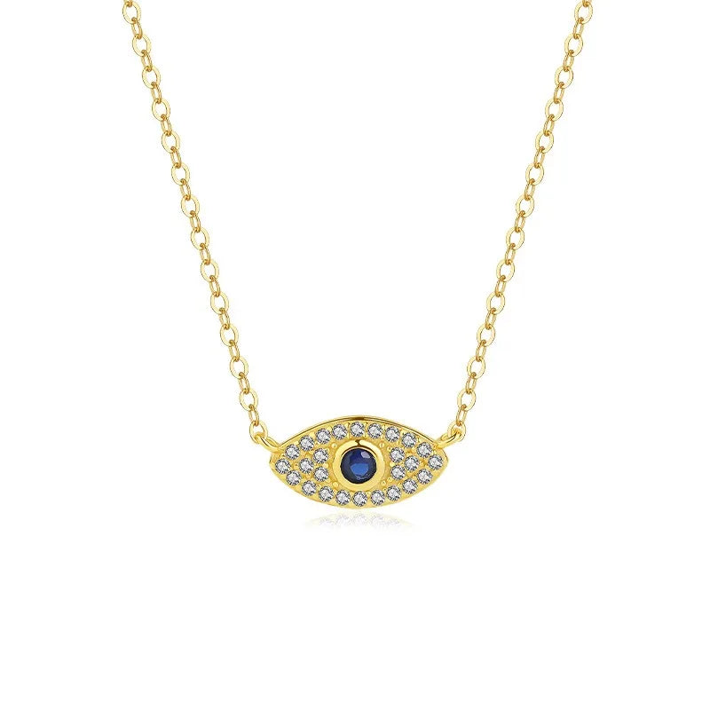 Wholesale Trendy Blue Evil Eye Necklace 18k Gold Plated 925 Sterling Silver Necklace Evil Eye Necklace for Women