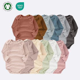 Manufacturer Super Soft Sleeve Baby Rompers Solid Ribbed Organic Cotton Sleeve Baby Romper Clothes