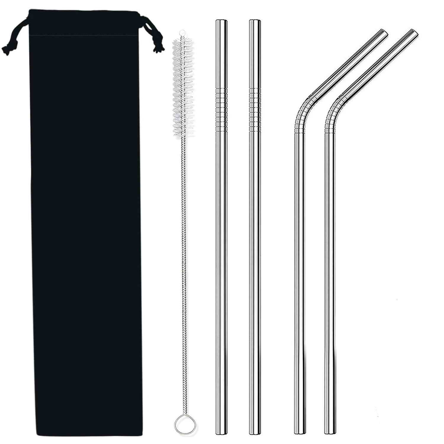 Drinking Reusable Metal Custom with Case Portable Pouch Eco Friendly Stainless Steel Metal Straw
