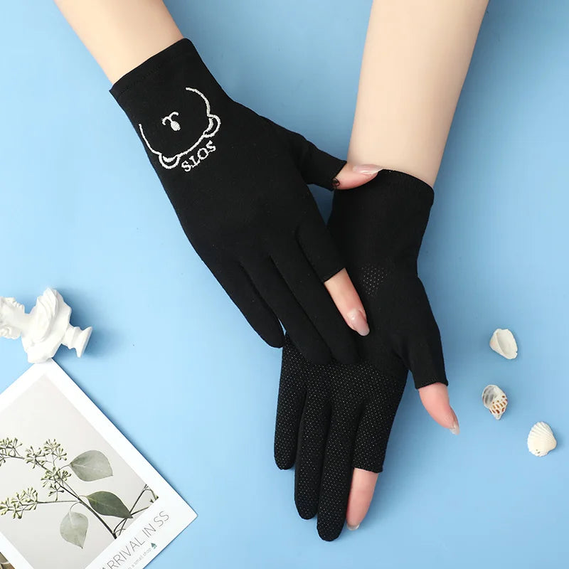 Fashion Cotton Full Finger Anti Sun Fancy Gloves Cute Summer Women Gloves