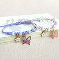 Wholesale Student Children Girlfriend Gift Adjustable Hand Rope Bracelet Cartoon Flower Butterfly Bracelet Gifts for Women