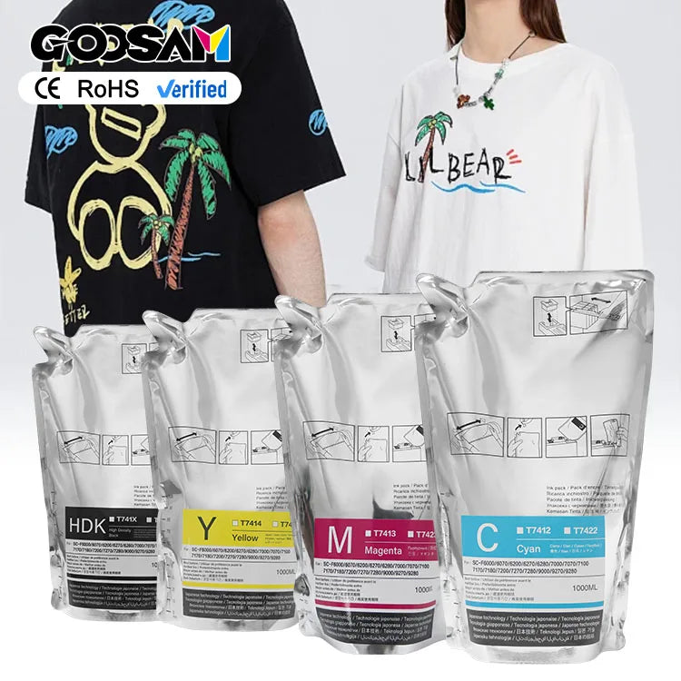 Goosam 1000ml Genuine HDK Sublimation Printing Ink Bag for Epson Surecolor F6000 F6200 F7200 F6270 F9200 F9270 Printer With Chip