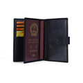 New Slim RFID Passport Holder Real Cowhide Leather Travel Wallet with Card Organizer Water Resistant Passport Wallet for Men
