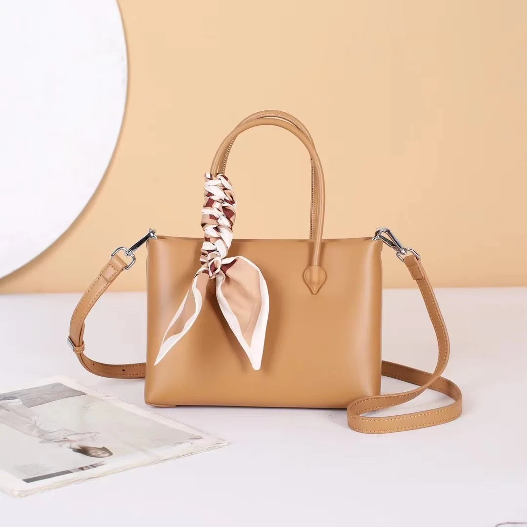 Andong Lather Handbags for Women Genuine Cow Leather Fashion Female Crossbody Bag Shoulder Bag Women with Scarves 9219