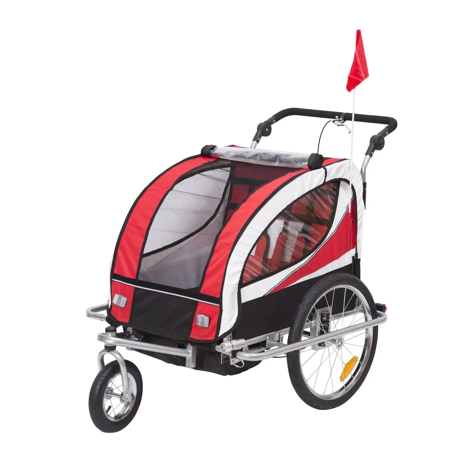 2-in-1 Double Child Baby Bike Trailer Jogger Stroller