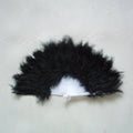 Wholesale Dyed Turkey Feather Beaded Round Hand Fan for Nigerian Engagement Wedding