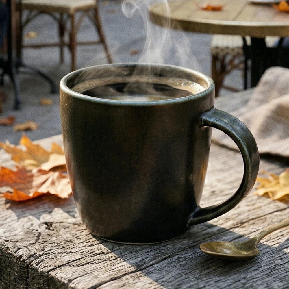 Factory Direct Wholesale Porcelain Modern Cafe Coffee Cups Mugseco Friendly Handmade Ceramic Matte Black Coffee Mug