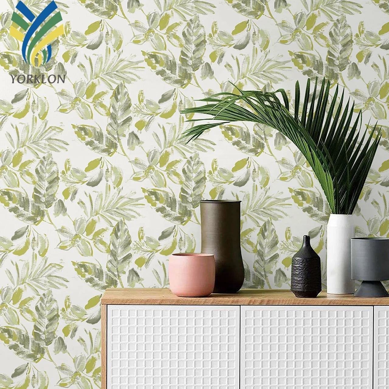YF-SR 2 Nature Interior Home Decoration Green Leaves Wall Paper Floral Tropical Rolls Wallpaper