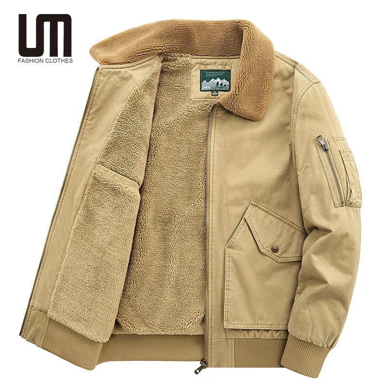Fashionable Wholesale New Winter Men Casual Coat Thick Fleece Warm Windbreaker Plus Size Jackets