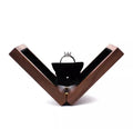 Portable Customizable Proposal Wedding Ring Bearer Box Engagement Ring Box Handmade Wooden Rectangle/Hexagon Shape Ring Holder