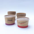 Kraft Paper Hot Soup Food Cup Take Away Customized Hot Soup Paper Cups With Lids