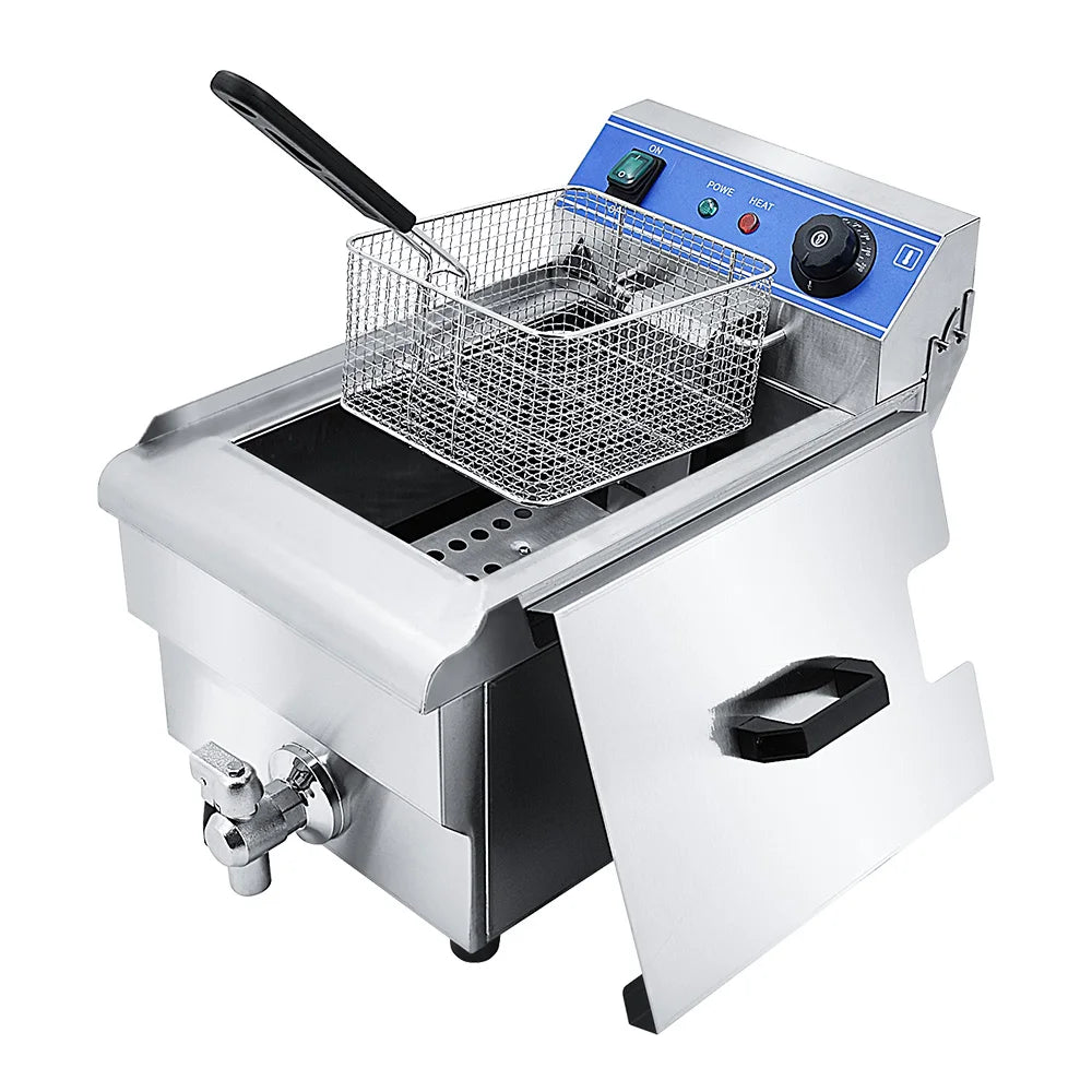Commercial Deep Fryer Stainless Steel Catering Professional 3000w Deep Industrial Machine Oil Filter for Fast Food Restaurant