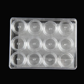 TSZS Clear 12 Pieces Set 3g Transparent Jewelry Makeup Storage Organizer Acrylic Cosmetic Storage Container Box for Homes
