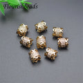 New Style Anti Rust 18K Gold Plated CZ Pave Wave Tube Spacer Beads for DIY Jewelry Bracelet Making
