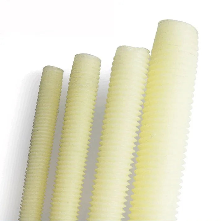 M6M8M10M12M16M20 1meter Long White Color Nylon PA66 Double Head Plastic Threaded Rod Isolated Length Customized