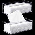 Acrylic Facial Tissue Dispenser Box Tissue Box Holder Paper Facial Tissue Box and 8 Pieces Silicone Bumper Pads for Bathroom